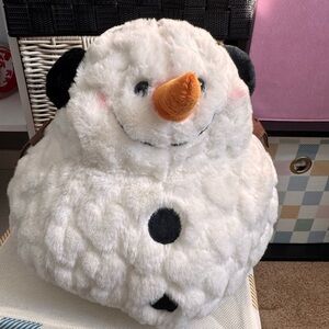 GANZ White and Black Snowman Accent Pillow